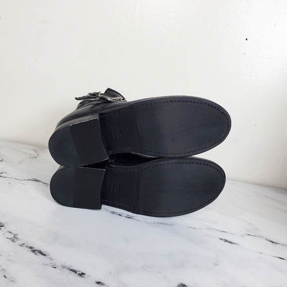 FRYE Vicky Buckle Black Leather Ankle Boots - Picture 6 of 7